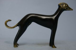 Very Stylish Large Bronze Dog - Walter Bosse Hagenauer Interest - Very Rare L@@k