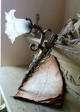 Stunning Antique French Gilt Bronzed Ormolu Arrow & Sheath Wall Light Sconce