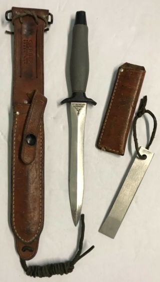 Orig 1970 Gerber Mark Ii Fixed Blade Fighting Knife W/sportsman Steel Sharpener