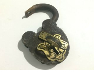 Antique Iron decorative key hole padlock with key unusual 3