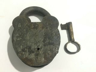 Antique Iron decorative key hole padlock with key unusual 4