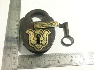 Antique Iron decorative key hole padlock with key unusual 5