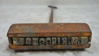 Rare Antique The Hanson No.  5 Branding Iron Interchangeable Letters HM Kingston 2