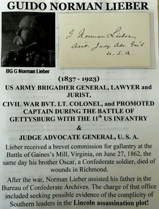 Brigadier General Civil War Gettysburg Colonel 11th Us Infantry Autograph Signed