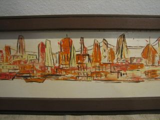 Vintage MID CENTURY MODERN Painting JEAN MORRIS 3