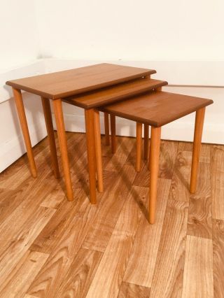 Small Nest Of Tables Mid Century Danish Teak 3