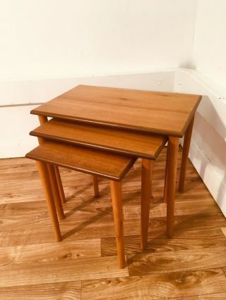 Small Nest Of Tables Mid Century Danish Teak 4