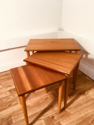 Small Nest Of Tables Mid Century Danish Teak 6