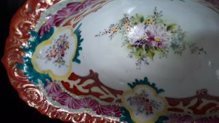 Antique French/German Porcelain Enamel Painted Dollhouse Bathtub/Server 7