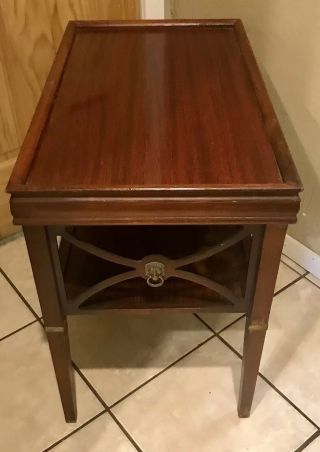 Antique / Vintage Marked Formica Top Mahogany Wood 2 Tier End / Side Table -