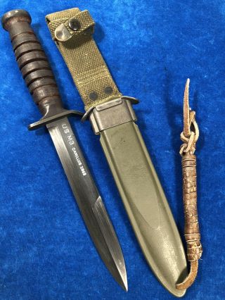 Ultra Rare Ww2 Us M3 Camillus 1943 Blade Mark & Date Trench Knife W M8 Sheath