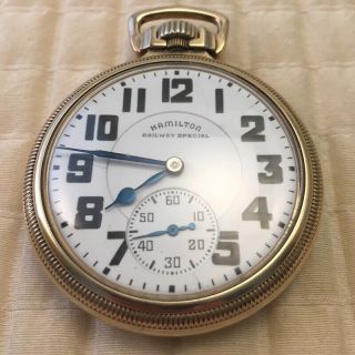 Vintage Hamilton Railway Special Pocket Watch,  992b Movement W/21 Jewels