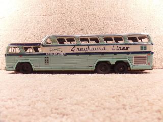 Greyhound Lines K.  K.  Scenicruiser Friction Large Tin Toy Bus Made In Japan