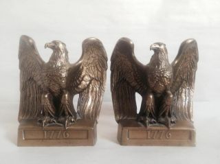Antique Bookends 1776 Brass American Eagle By Philadelphia Mfg Co.  Pmc 112e