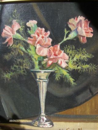 Vintage Oil Painting,  Still Life Oil Painting In Gold Frame