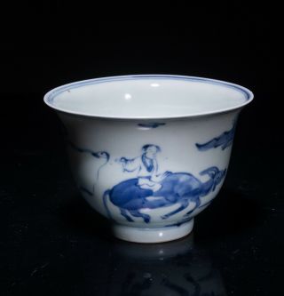 19th Japanese Antique Blue & White Porcelain Cup