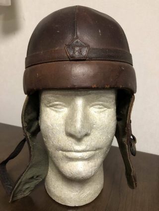Wwii Japanese Imperial Army Tank Squadron Regiment Leather Winter Tanker Helmet