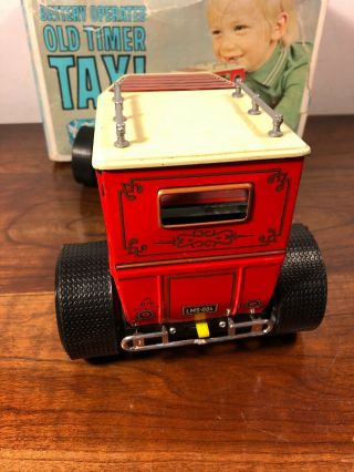 Vintage ALPS Old Timer Taxi Tin Toy Car Battery Operated Hot Rod W Box Japan 8