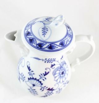 LARGE 10 CUP COFFEE POT&LID OVAL MARK MEISSEN CHINA GERMANY BLUE ONION FLOW BLUE 5