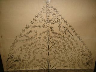 INDIA RARE - VERY OLD PRINT - GOD HANUMAN & ON BACK SURYA VANSH TREE 7