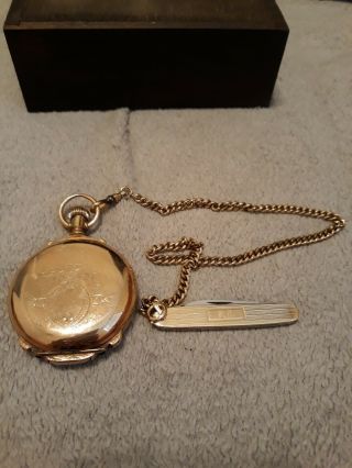 Antique 1873 Elgin Natl Watch Co.  11 Jewel 10s Gold Plated Engraved Pocket Watch