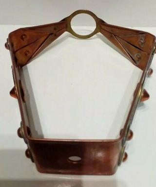 ART AND CRAFTS COPPER AND BRASS LAMP BASE FRAME.  PROJECT. 7