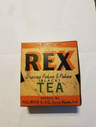 Rex Sample Box Black Tea Hulman & Co.  Terre Haute,  Indiana 1885 Antique