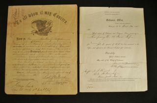 1865 Civil War Discharge & Ordinance Return Paper Captain Iowa Infantry