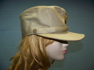 WWII U.  S.  Army WAC WAAC Womans Female Ladys Enlisted Khaki Hobby Hat Cap 4