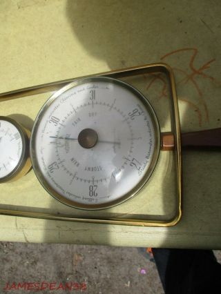 MID CENTURY MODERN Airguide Thermometer Barometer MCM DANISH HYGROMETER 4