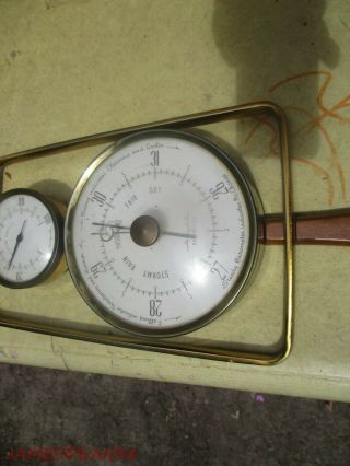 MID CENTURY MODERN Airguide Thermometer Barometer MCM DANISH HYGROMETER 5