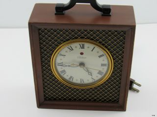 Vintage Telechron Wood Mantle Clock With Bubble Glass Face :