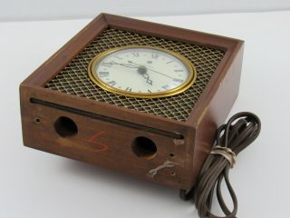 Vintage TELECHRON Wood Mantle Clock with Bubble Glass Face : 4