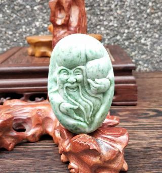 Natural Nanyang Dushan Jade Hand - Carved Statue Longevity Star Exquisite Pendant