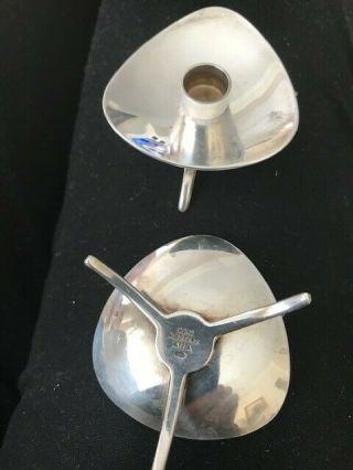 Vintage Carl Cohr Denmark Atla Mid - Century Silver Candle Holders -