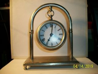 1930s " Clockworks - Prestige " Aluminum Clock For Desk/table/mantle,  Made In India.