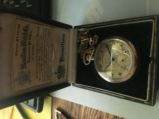 Vintage Hamilton Pocket Watch And Paper