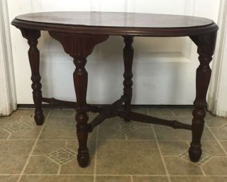 Antique Vintage French Louis Xv Style Carved Wood,  Cross Legs End Table -
