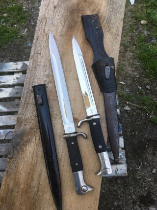 Wwii Ww2 German K98 Parade Bayonet Pair - Rare Maker