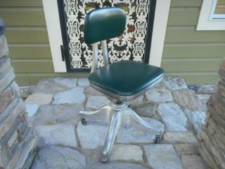 Vintage Shaw & Walker Office Metal Chair Swivel Banker Lawyer Industrial