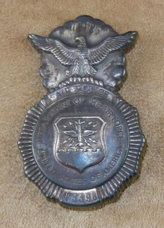 Us Af Air Force Security Police Numbered 13398 Badge Military Pin T70y