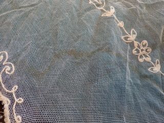 Antique Hand Needle Work Lacey Bed Topper Some Repairs Needed 8