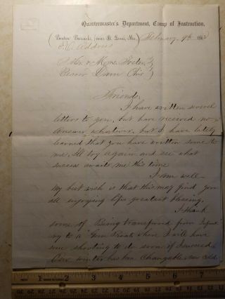 1862 Civil War Soldier Letter Home,  20000 Men Mississippi River,  Takes Ft Henry