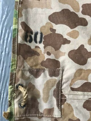 WW2 Earliest USMC Camouflage Shelter Half with TAG “POWERS & CO.  - 1942” 4