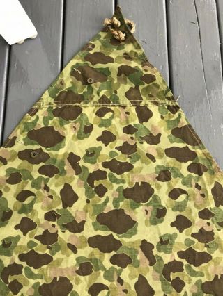 WW2 Earliest USMC Camouflage Shelter Half with TAG “POWERS & CO.  - 1942” 6