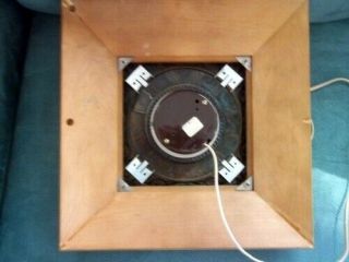 Vintage Modern Mid Century Wall Clock Diamond Wood Case General Electric 3