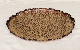 19th Century 14” Hand Hammered ARTS & CRAFTS Oval Copper Tray 2