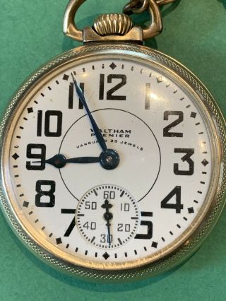 Vintage Waltham Vanguard Premier Pocket Watch 23 jewel RR WWII Era 1942 WV23 2