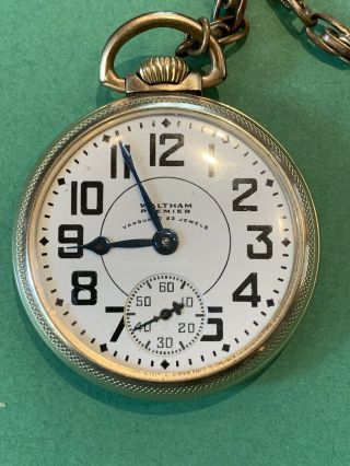 Vintage Waltham Vanguard Premier Pocket Watch 23 jewel RR WWII Era 1942 WV23 3
