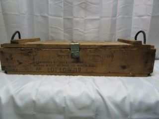 Vintage Wooden Ammo Box With Handles 33 X 12 X 7
